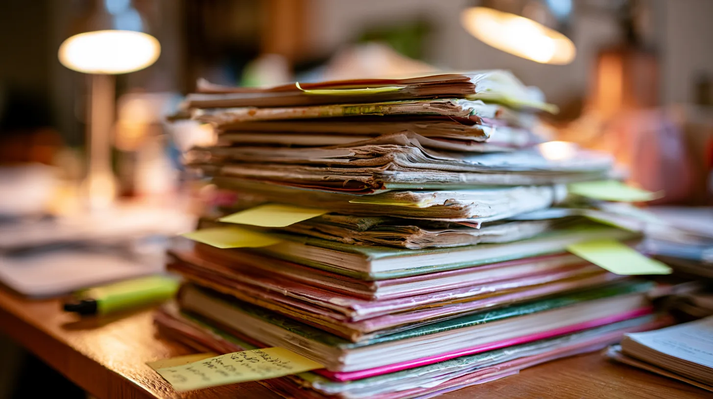 Symbolbild Bücherstapel und Lernkarten – Lernmittel im Tiermedizinstudium