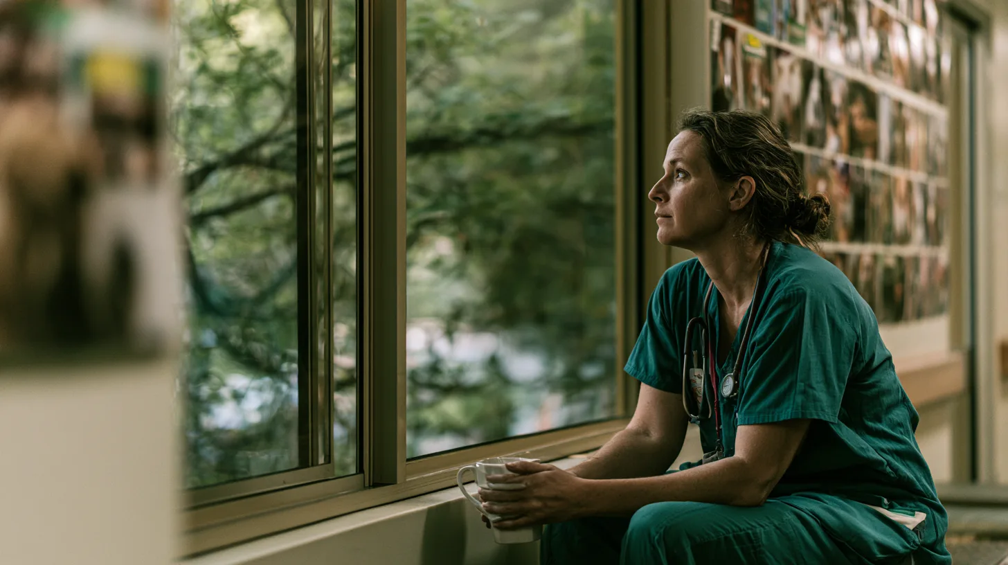 Symbolbild ruhige Hand am Fenster – mentale Gesundheit im Tierarztberuf